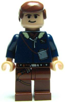 LEGO Minifigure -- Han Solo, Reddish Brown Legs with Holster Pattern (Light Flesh) - Set 6212-Star Wars / Star Wars Episode 4/5/6 -- sw088 -- Creative Brick Builders